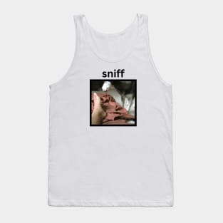 Funny Weird Cute Husky Dog Sniffing Foot Tank Top